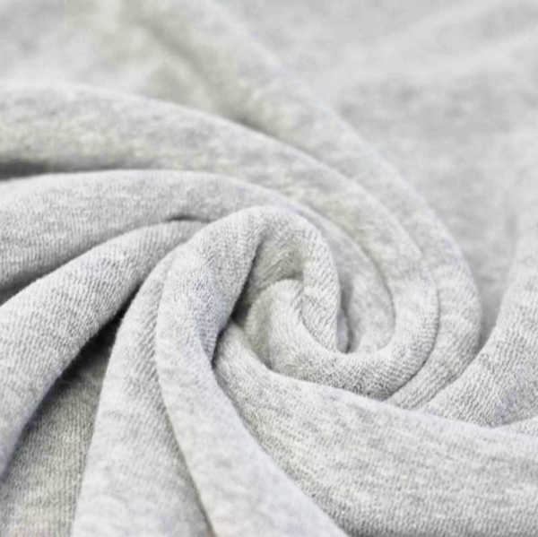Frottee-Jersey Hellgrau Melange – Bild 3