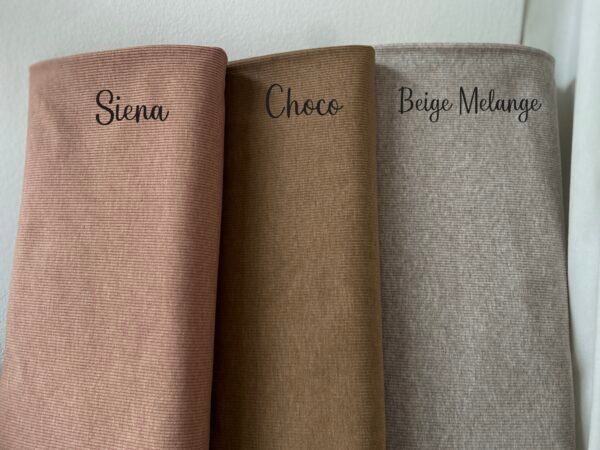 Ribstrick-Jersey Beige Melange – Bild 10