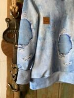Jeans-Sweat Used Look Blue – Bild 9
