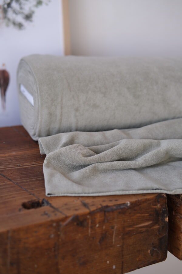 Frottee-Jersey Khaki – Bild 7