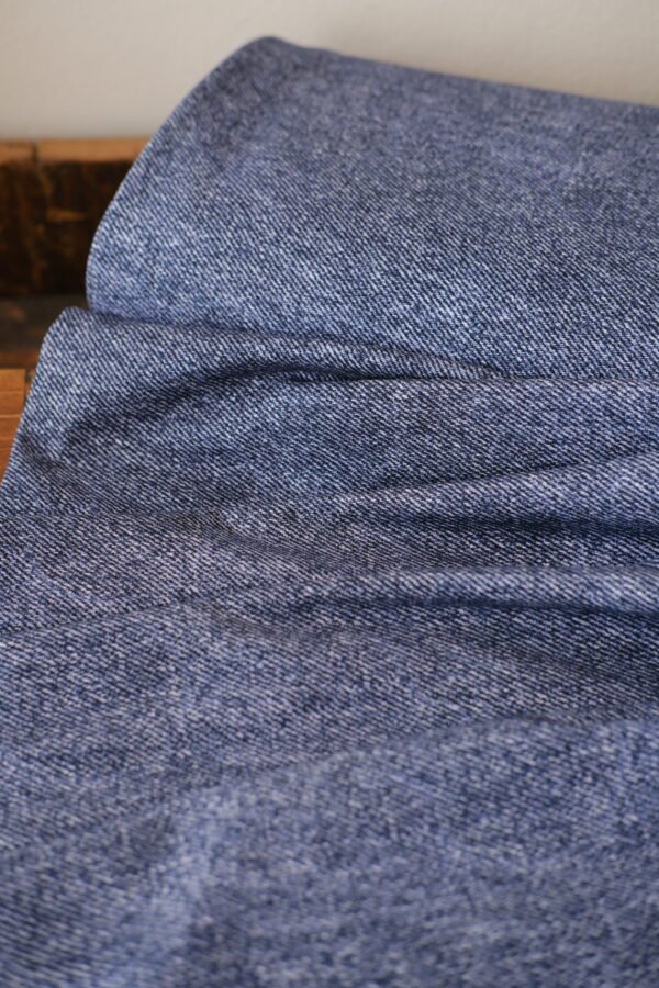 French Terry DENIM BLUE JEANS – Bild 4