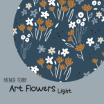 French Terry ART FLOWERS DARK