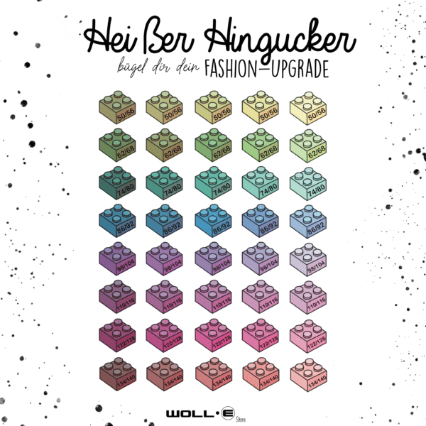 Größenlabel Doppelgrößen Mix 40 Stk. Bausteine – Bild 2