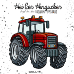 Bügelbild  Traktor Rot