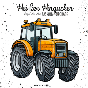 Bügelbild  Traktor Gelb XL