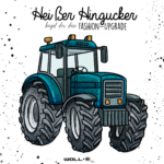 Bügelbild  Traktor Blau