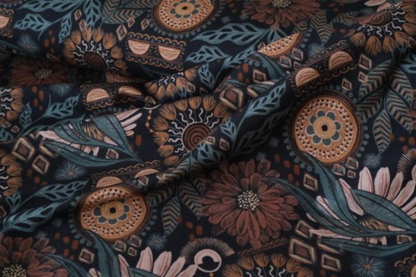 French Terry BOHO DARK FLOWERS – Bild 3