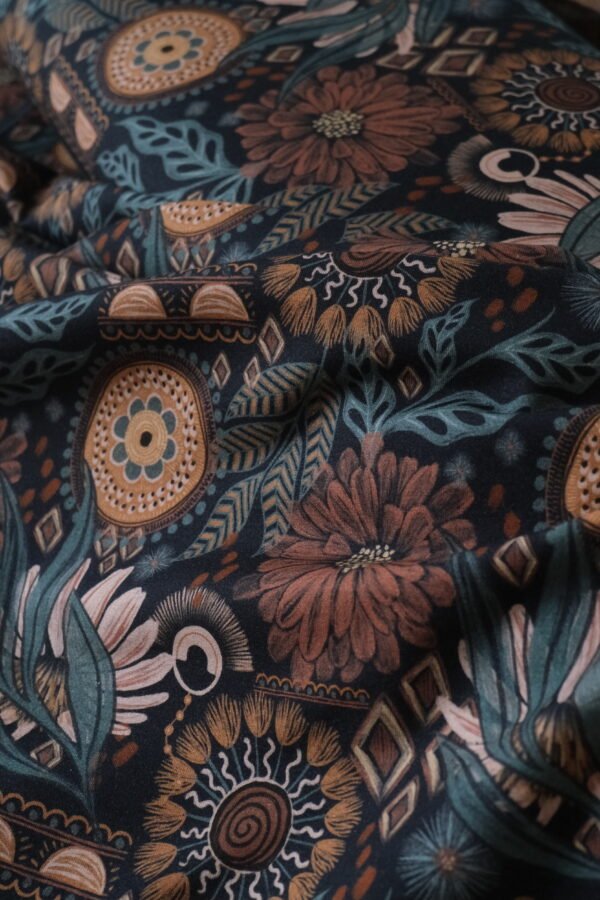 French Terry BOHO DARK FLOWERS – Bild 5