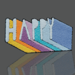 Chenille Patch "Happy"