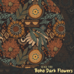 French Terry BOHO DARK FLOWERS