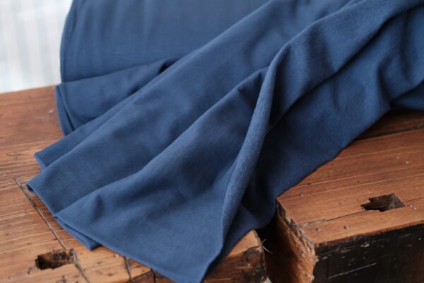 French Terry (angeraut) Jeansblau – Bild 5