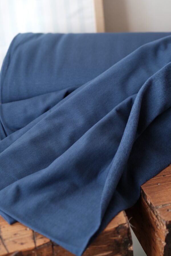 French Terry (angeraut) Jeansblau – Bild 4