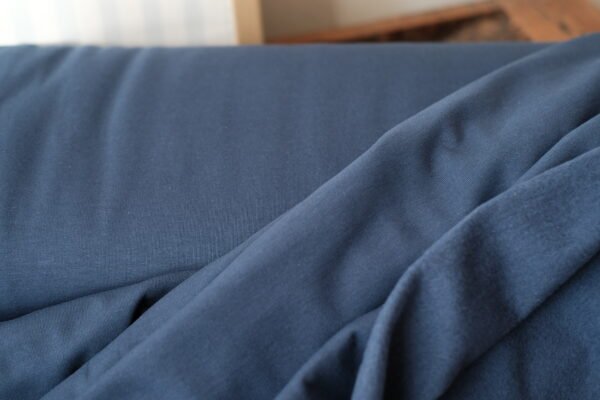 French Terry (angeraut) Jeansblau – Bild 2