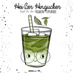 Bügelbild  MATCHA Becher mit Brille