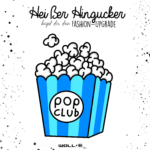 Bügelbild  POPCORN Blau