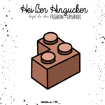 Bügelbild  Baustein Braun