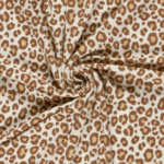 Frottee-Jersey Leo warmbraun/creme – Bild 2