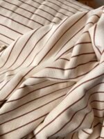 Rib Jersey Warm White & Choco Stripes