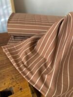 Rib Jersey Choco & Warm White Stripes – Bild 2