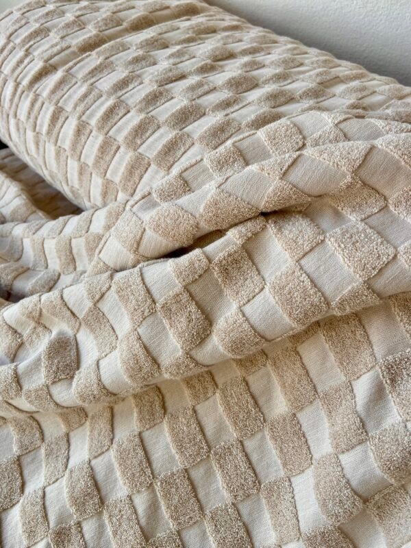 Frottee-Jersey Grid Natur – Bild 2