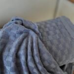 Frottee-Jersey Grid Rauchblau