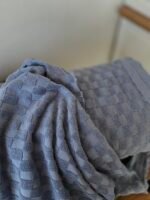 Frottee-Jersey Grid Rauchblau