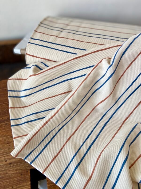 RESTSTÜCK 1.10m Bio Rib-Jersey Natural Stripes – Bild 2