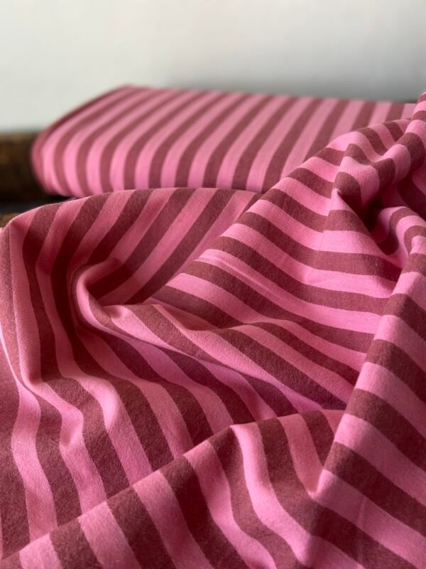 Leichter Baumwollstoff Mauve Stripes – Bild 2