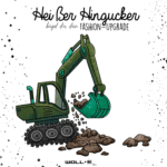 Bügelbild  Bagger grün