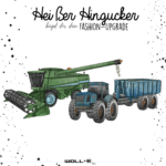 Bügelbild  Mähdrescher Bulldog mit Anhänger XL