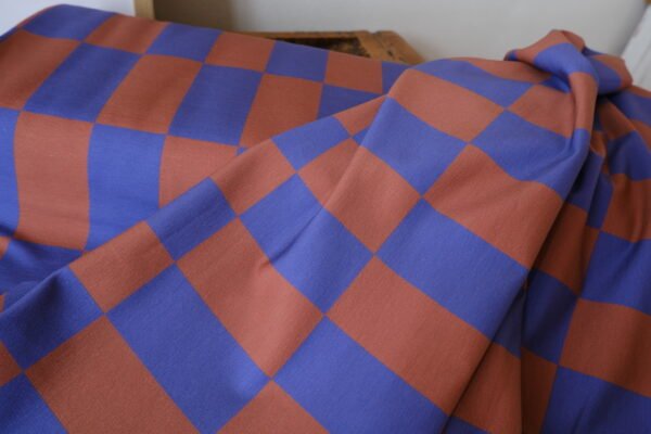 Bio French-Terry BLUE CHOCO GRID – Bild 4