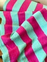 Musselin Candy Stripes Lagoon – Bild 2