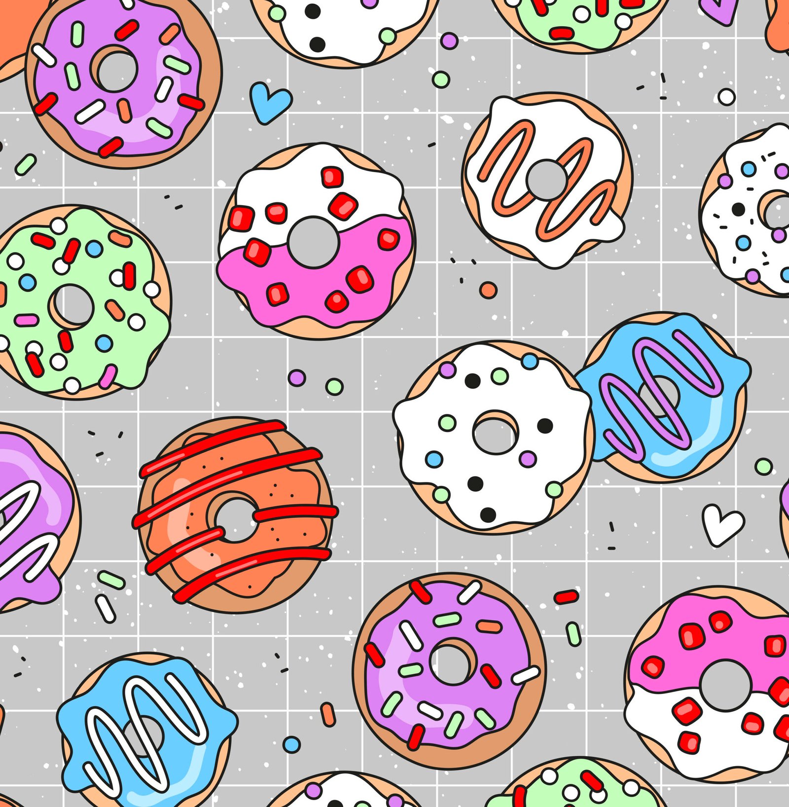 2012 0601 20258325e Bio French Terry Donut Party Grid – Bild 1