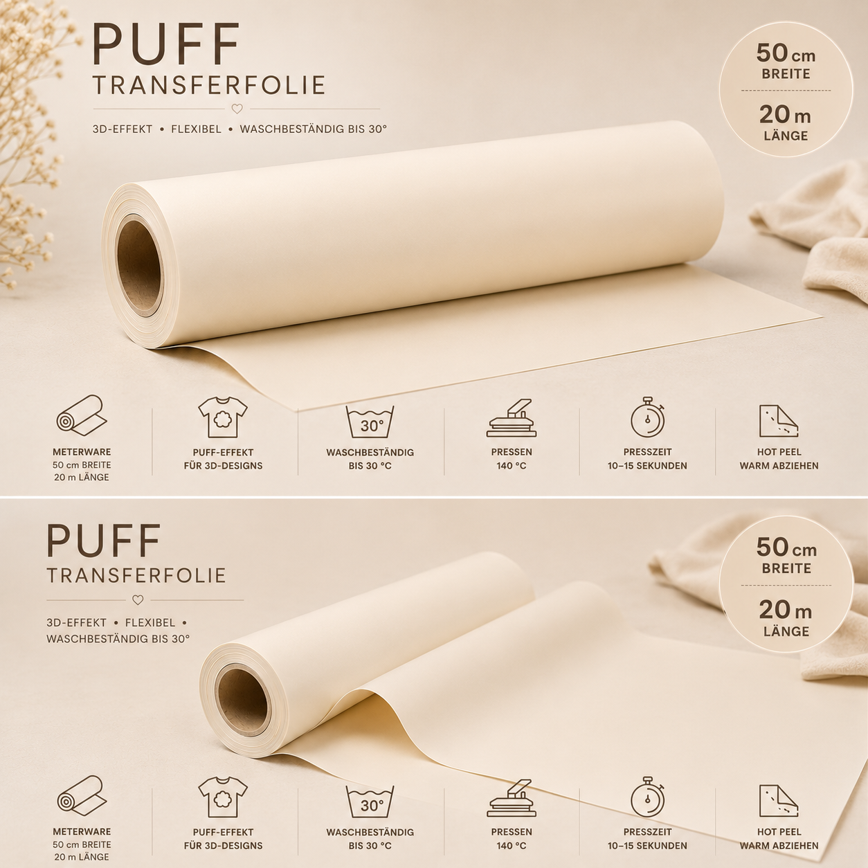 ChatGPT Image 6. Juni 2026, 09_33_03 Puff Tranferfolie Meterware 20m Hellbeige – Bild 1