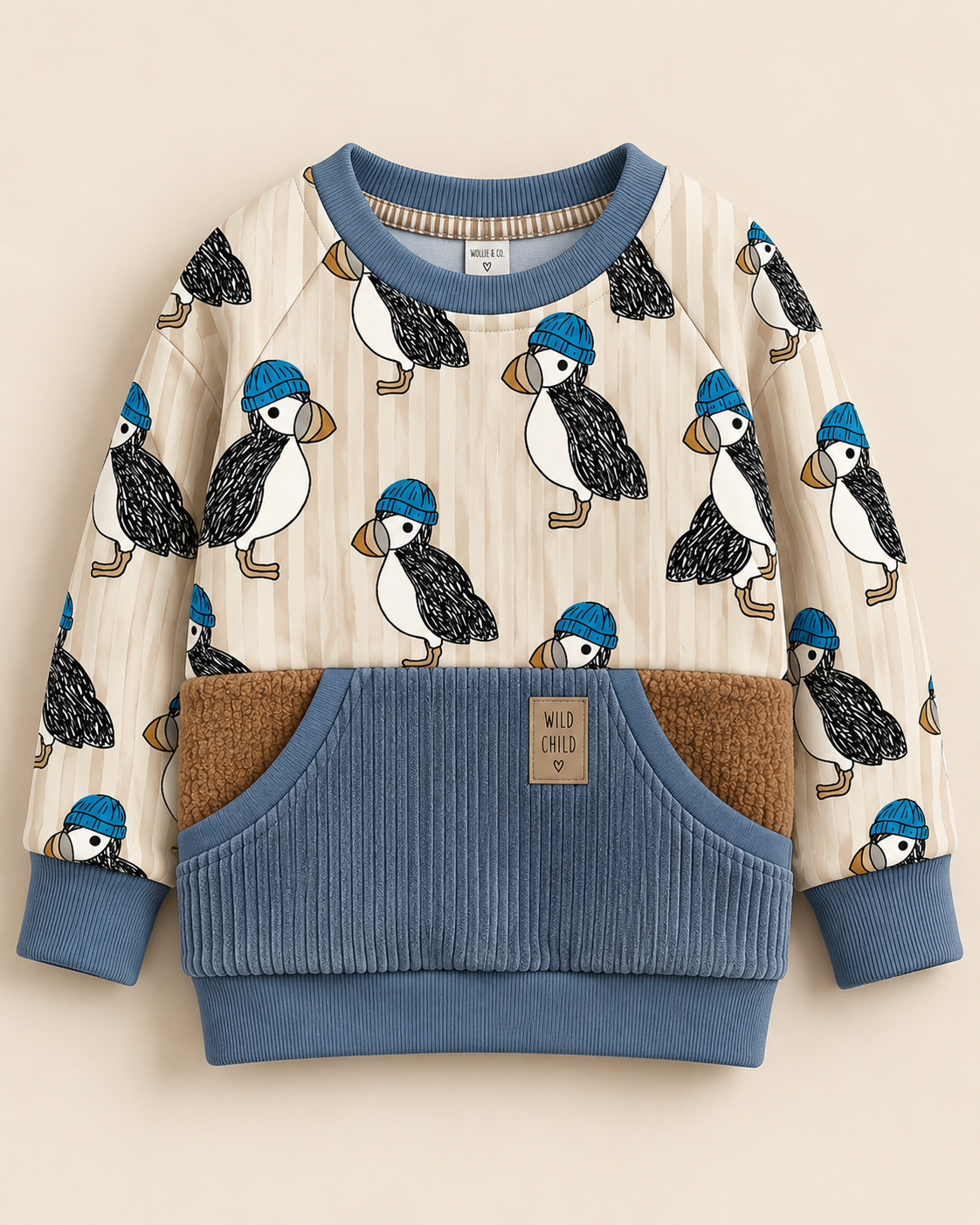 Papageientaucher Half Cut Oversize-Sweater – individuell für dich gefertigt! – Bild 1